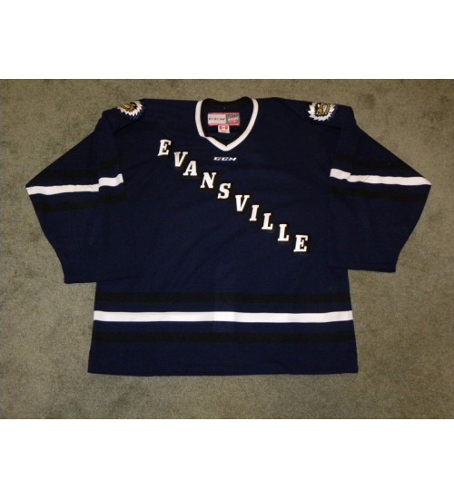 Custom ECHL 2012 13 Evansville IceMen 12 Brett Sonne Hockey Jersey White